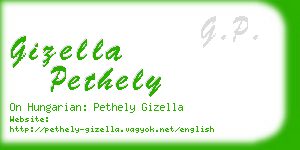 gizella pethely business card